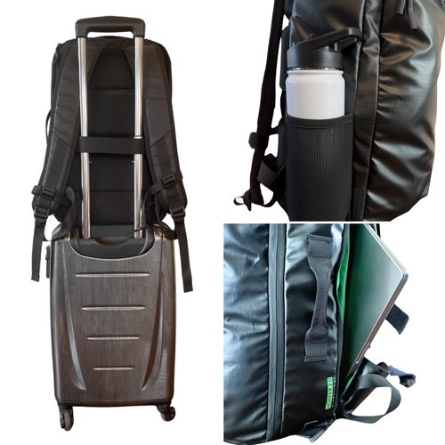 COR Surf Carry On Travel Backpack | Island Hopper 2.0 Ultralight Airline Approved Personal Item Backpack | 28L Black | Waterproof Edition - FREE S-Clip Included