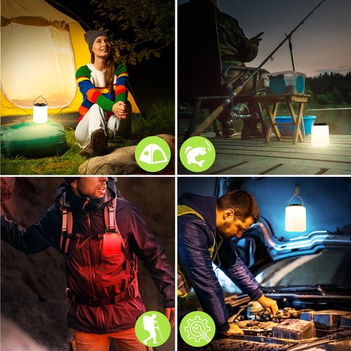 Bundle: 1 Pack LED Camping Lantern (1000LM, 4 Modes) & 1 Pack Rechargeable LED Headlamp (1500LM, 9 Modes) - Super Bright, Waterproof, Portable Emergency Lights for Hurricane, Hiking, Survival
