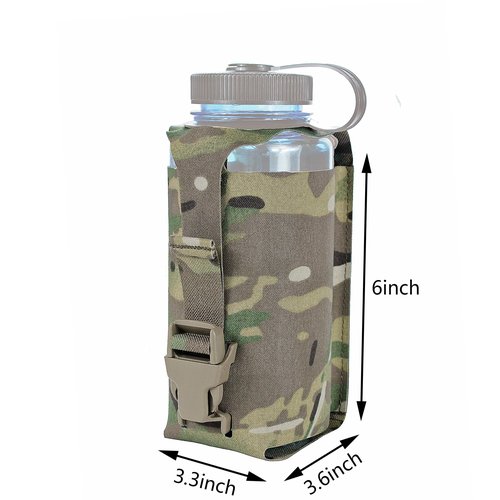 Water Bottle Holder Molle,JX Tacfancier Tactical Water Bottle Pouch for Belt Backpack Chest Rig, Canteen Pouch for 32oz Nalgene