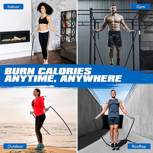 Ayombo Jump Rope, Home Gym Weighted Jump Rope, 1.5lb Heavy Jumprope for Men Women kids, Workout Equipment Accessories for Exercise,Improve Speed and Training Muscle, Full Body Exercise at Home