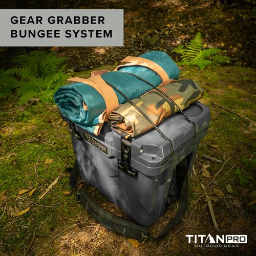 Titan PRO High Performance Ice Chest - 25 Quart Capacity - Hard Cooler with Interior LED Light, Ice Saver Performance Booster and Microban Protection - Driftwood Tan