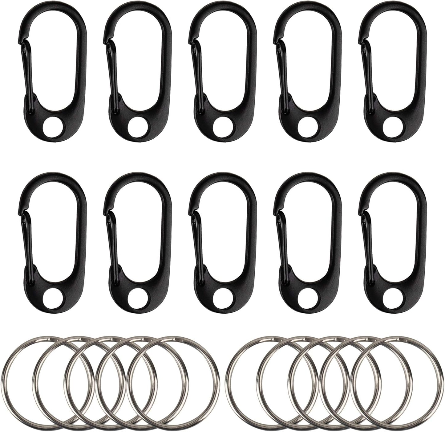 SWATOM Small Mini Carabiner Clip Tiny Spring Snap Hook Keychains Micro Carabiners for Paracord EDC Alloy Key Rings Outdoor Hiking Fishing Camping Backpack Accessories