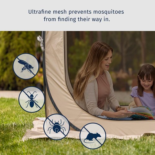 EAST OAK Screen House Tent Pop-Up, Portable Screen Room Canopy Instant Screen Tent 6 x 6 FT with Carry Bag for Patio, Backyard, Deck & Outdoor Activities, Dark Pink