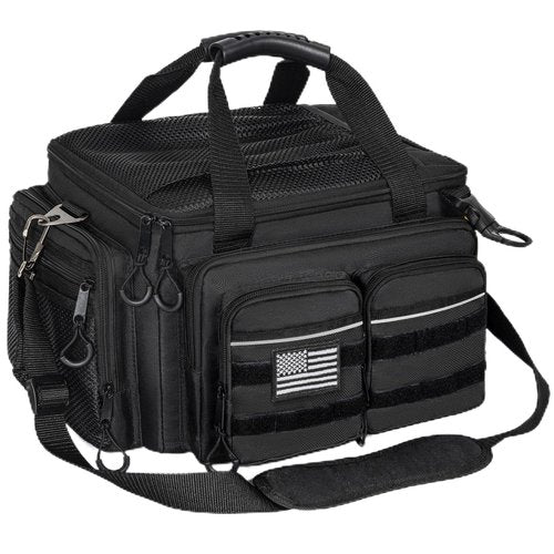 LASUK Fishing Tackle Bag, 600D Water-Resistant Soft Tackle Box Case, Fishing Gear Storage Bag for Saltwater or Freshwater Fishing Gear, Waterproof Bottom
