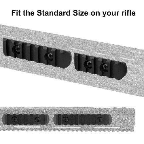 QR-Laser Single Picatinny Accessory Rail Set for Mlok 5 7 9 11 Slots with 8 O-Nuts & Screws, 1 Allen Wrench-Rounded Corner