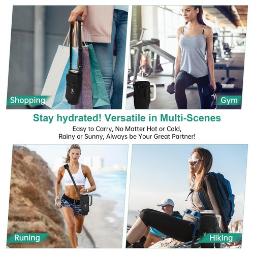 Water Bottle Carrier Bag for Stanley 30oz, Water Bottle Holder with Strap, Bottle Sling with Phone Pocket for Tumbler with Handle, Neoprene Cup Bag Water Bottle Pouch, Stanley Cup Accessories