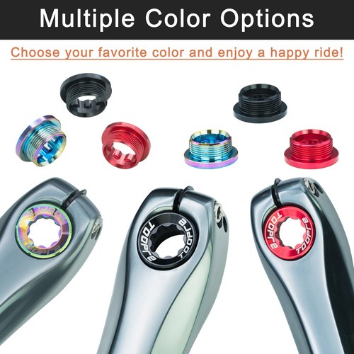 Saurka Crank Cap + Bike M20X8 Tool MTB Screws Crank Bolt for Shimano XT/XTR/SLX/Deore Series of Crankset Rainbow Cap+Golden Tool (Allen Key Included)