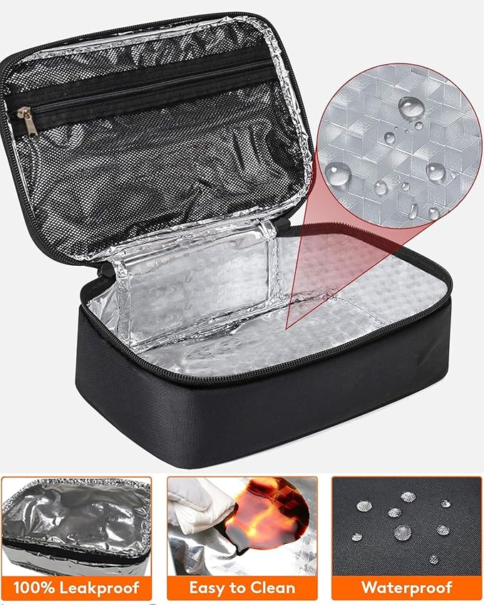 M-YOUNG Portable Thermal Insulated Cooler Bag Mini Lunch Box Small Insulated Lunch Bag for Men Women Adult Freezable Snack Bag for Work (Gray)