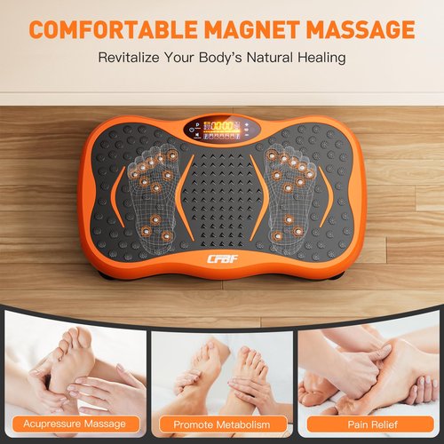 CFBF Vibration Plate Exercise Machine, Whole Body Workout Vibration Fitness Platform Machine for Lymphatic Drainage, Waver Vibrating Plate Machine for Weight Loss Shaping, 99 Levels, Resistance Bands