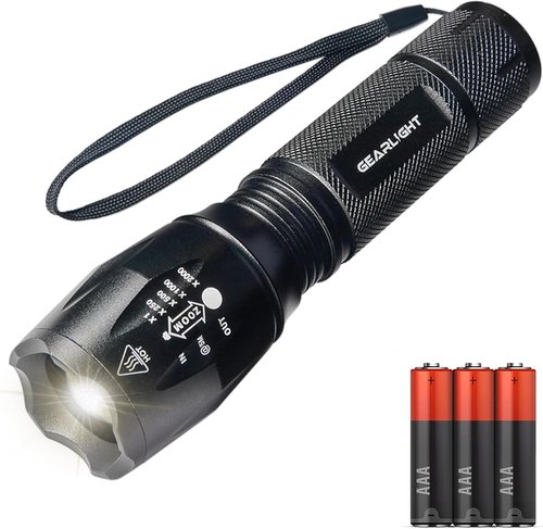 GearLight LED Flashlights - Mini Camping Flashlights with High Lumens, 5 Modes, Zoomable Beam - Bright and Versatile Flash Light for Outdoor and Home Use - S1000-2 Pack, (Batteries Not Included)