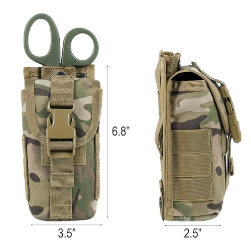 Lonlok Tactical Small Individual First Aid Pouch,Blow Out Quick Releas Medica Trauma Emergency MOLLE Bag with Shears Tourniquet Holder. (MC)