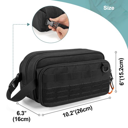 Prokva Tactical First Aid Bag Empty, Medical Emergency Pouch Trauma Kit Storage Bag for Camping Hunting Hiking, Black (Empty Bag Only)