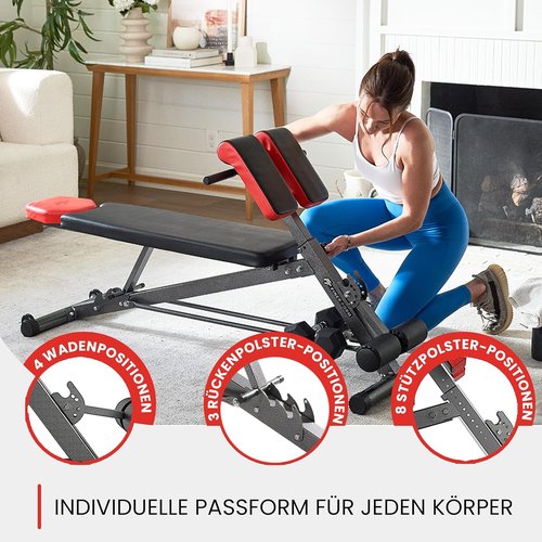 FF Finer Form Multi-Functional Weight Bench for Full All-in-One Body Workout – Adjustable Workout Bench Press for Home Gym, Fitness equipment for Back HyperExtension, Roman Chair Exercise, Sit up
