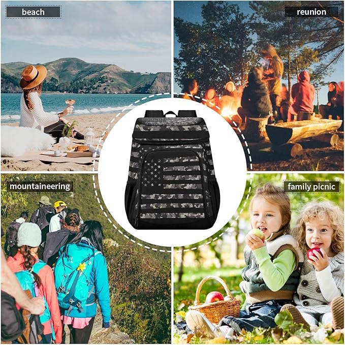 Cooler Backpack Insulated Leak Proof Beach Cooler Bag 30 Cans Waterproof Lightweight Soft Lunch Picnic Cooler for Men Women