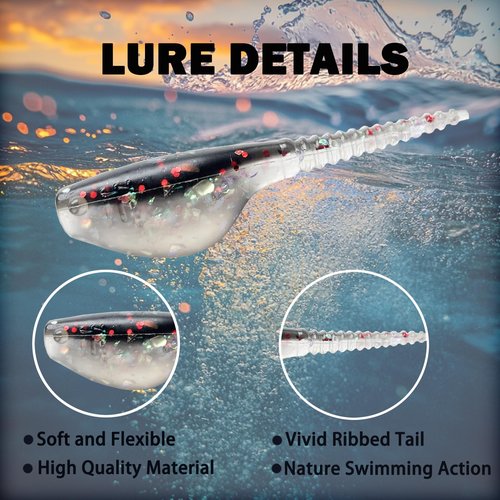 Bombite Crappie Lures Crappie Baits Kit Soft Plastic Lures for Trout Bass Panfish Bluegill 24 Packs