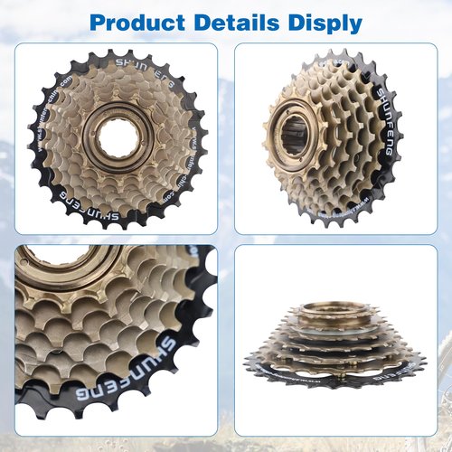 WEEROCK Bike Freewheel 7 Speeds, 14-28T Threaded Freewheel Screw On Bicycle Replement Part for MTB, Cruiser Bicycle