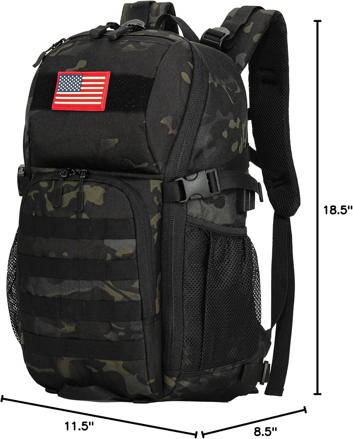 outdoor plus Camo Backpack,Military Boys Backpacks for School,40L Army Bookbag with USB Charging Port Waterproof