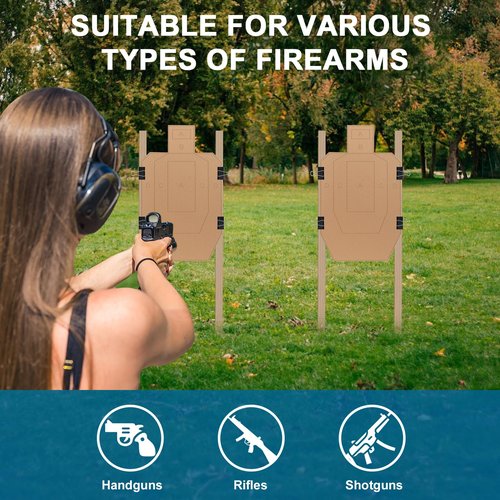 Cardboard Shooting Targets – 20 Pack 30x18 Inch Silhouette Targets with 4 Clips – Heavy-Duty Corrugated for Pistol & Rifle Practice – Pre-Marked Scoring Zones for Range & Training Use