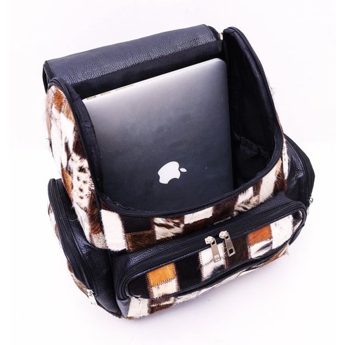 CHAYELL Small Cowhide Backpack for Women & Men, Water-Resistant with Reinforced Stitch, Reliable Travel Partner for Flight, Road Trip, & Outdoor Adventure, Stylish Leather Cowhide Diaper Bag Backpack