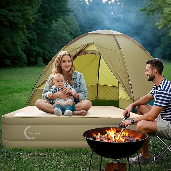Twin XL Air Mattress with USB Rechargeable Built-in Pump, Wireless Inflatable Airbed, FlexWeave Tech for 1100 lbs Enhanced Support, Portable for Home & Camping, Leak Proof Design, Carry Bag