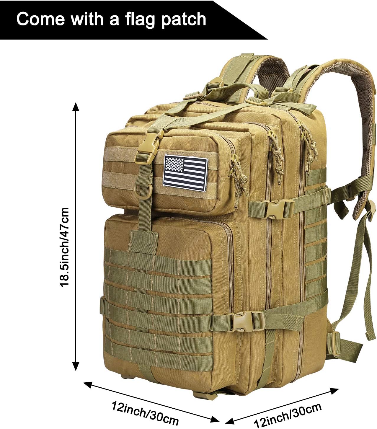 Prospo Military Tactical Backpack Large Fishing Tackle Backpack 3 Day Assault Survival Pack Molle Bag for Men