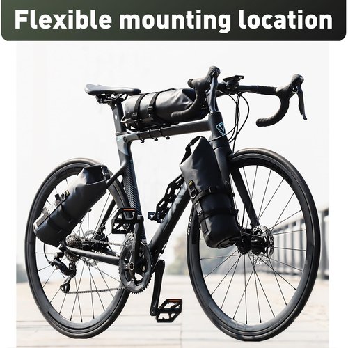 WEEROCK 5L Bike Bag Front Fork Bag 1 Pack Waterproof Bicycle Bag Large Capacity Quick Release Bike Pannier for Mountain Bike MTB, Cruiser Bike, Traveling Bike
