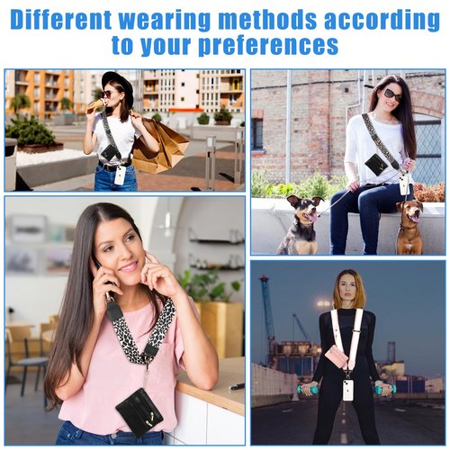 KSOPUERT Reflective Phone Strap for Walking at Night Adjustable Chain Phone Lanyard with Wallet for Runners Walkers Men Women Dog Walking，Reflective Light Green