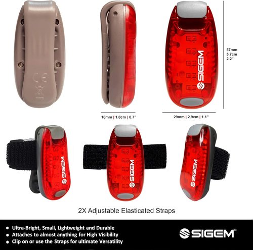LED Safety Lights + Free Bonuses | Clip on Flashing Strobe Light High Visibility for Running Jogging Walking Cycling Best Reflective Gear for Kids Dogs Bicycle Helmet and Bike Tail Light