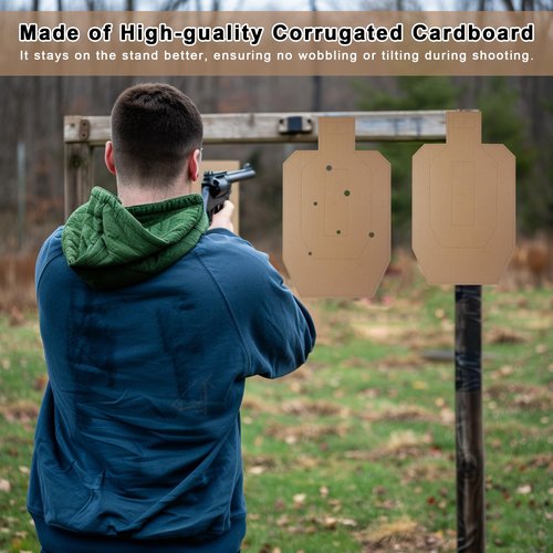 FLXzaszo Shooting Targets - Silhouette Tactical Cardboard Targets for Shooting Range Practice Competitions Self-Defense Training(20 Sheets