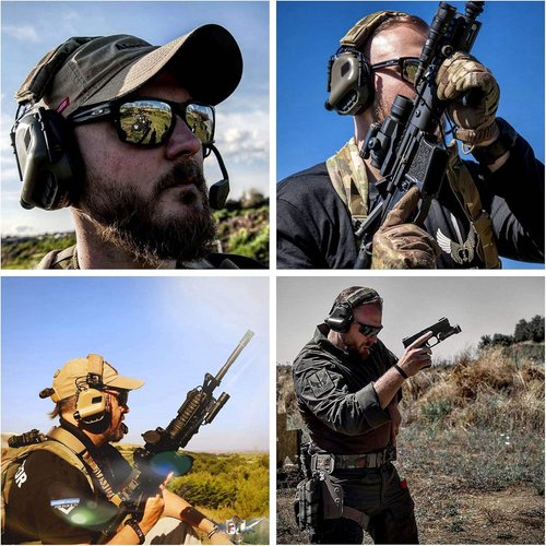 Electronic Shooting Earmuffs Ear Muffs Safety Tactical Gun Sound Amplification Hearing Protection NRR 22dB