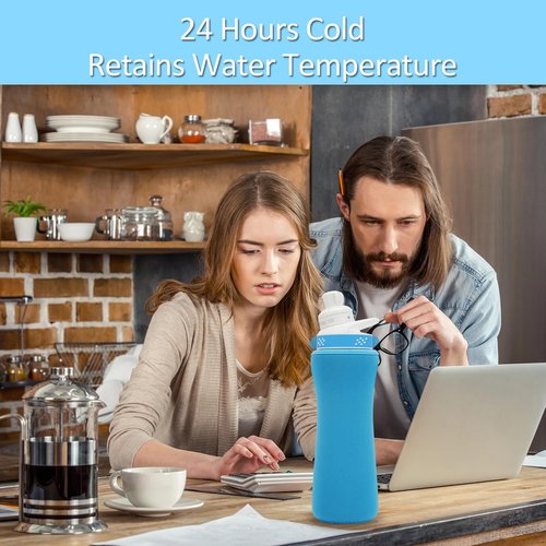 UWSTE 2Pcs Sleeve Compatible with 32oz Cirkul Water Bottle, Neoprene Insulated Water Bottle Cover for Retaining Temperature (Blue)