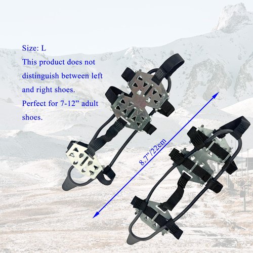 Non Slip Gripper Spike Ice Traction Cleats Walk Traction Cleat Ice Snow Grips for Shoes Boots (Steel Plate, 2)