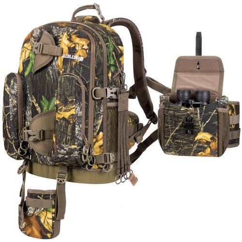 ALLBLESSED Waterproof Hunting Backpack for Bow Rifle with Binocular Harness Chest Pack for Gun and Bow Holder duck Waterfowl hunting accessories