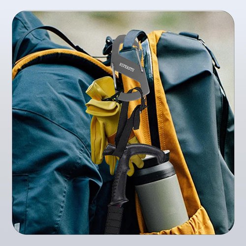 S-Shaped Carabiner for Backpack - Double-Sided Aluminum Carabiner for Camping, Fishing, Outdoor Sports (2PCS Gray)