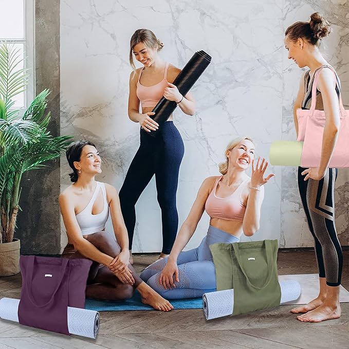 Yoga Bags for Women with Yoga Mats Bags Carrier Carryall Canvas Tote for Pilates Shoulder for Travel Office Beach Workout
