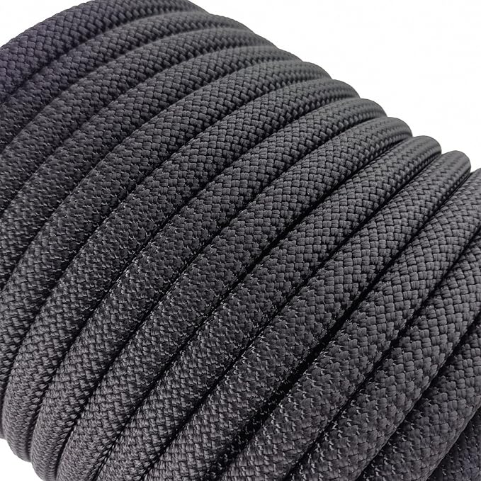 Ritafc Climbing Static Rope UIAA Rappelling Rope 11mm 100FT Static Line Nylon Kern Mantle Rope for Rock Climbe, Mountain Tree Climb, Hauling, Rescue Equipment
