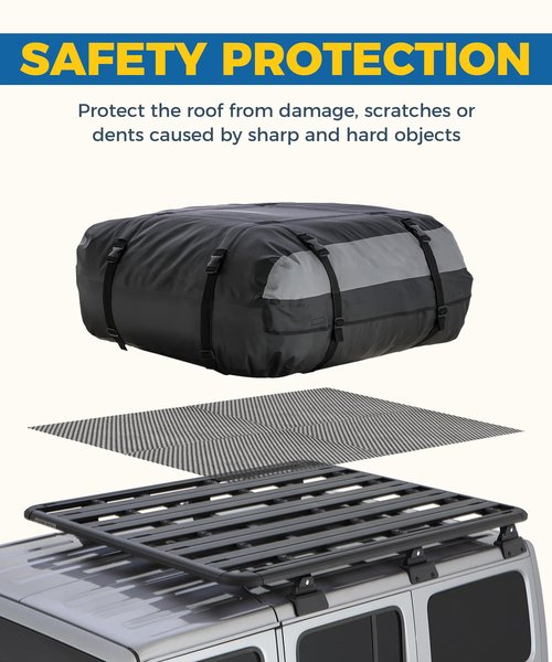 UBOG Roof Rack Pads,Rooftop Cargo Bag Mat,Car Accessories Roof Cargo Bag Protective Mat,Roof Mat Car Skid Proof Mat,Universal Roof Rack Pad for Protection from Car Roof Racks,Fits Most Vehicles