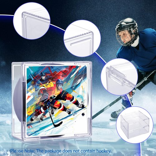 MewVeer Hockey Puck Display Case, 8 Pack Acrylic Holder for Official Size Pucks, Gifts for Hockey Collectors and Enthusiasts, Premium Display Box for Collectibles