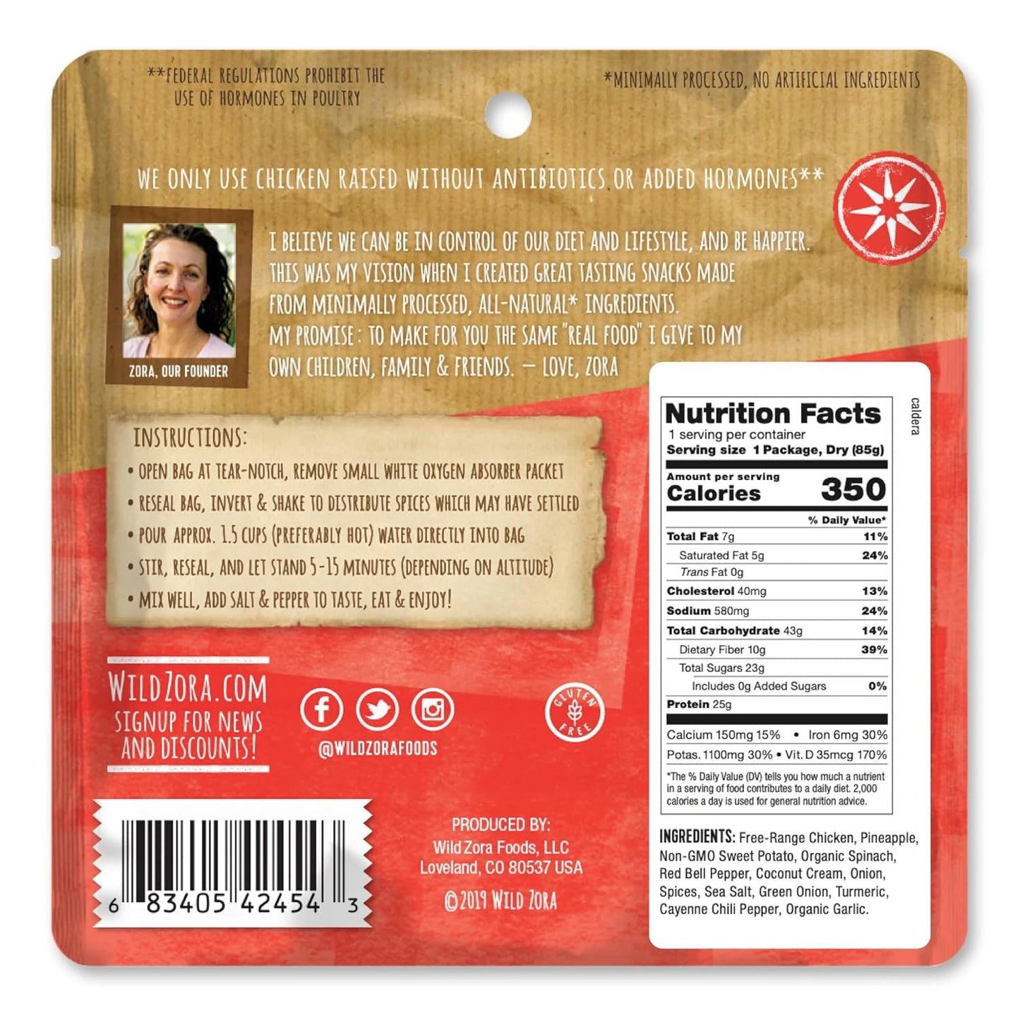 Wild Zora Paleo Freeze Dried Meals for Backpacking & Camping - Healthy Gluten Free & Grain Free Camping Meals/Backpacking Food + No Added Sugar - Great for Travel (AIP 4-pack)