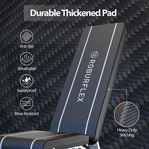 ROBURFLEX Adjustable/Foldable Workout Exercise Bench for Home Gym, Weightlifting and Strength Training - 6x4x2 Positions- 700 Pounds Load