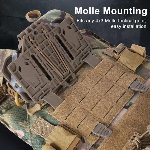 ZNBFC Molle Phone Holder Universal Tactical Phone Holder for Tactical Plate Carrier Molle Vest Attachments Compatible with Screen Size 4.7"-6.7" Phones (Tan)