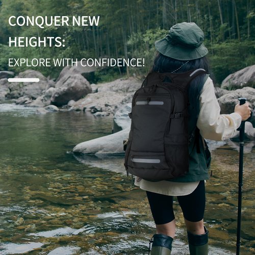 Zavothy Hydration Backpack with 3L Water Bladder Small Hiking Water Backpack Lightweight Hydration Pack Insulated Daypack for Hiking Cycling Running Climbing Camping Black