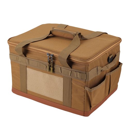 Camping Storage Bag, 30L Foldable Camping Cookware Organizer, Tactical Tote Bag with Handles for Hiking Cookware, Travel, Car, Hard Design, DIY Storage Space
