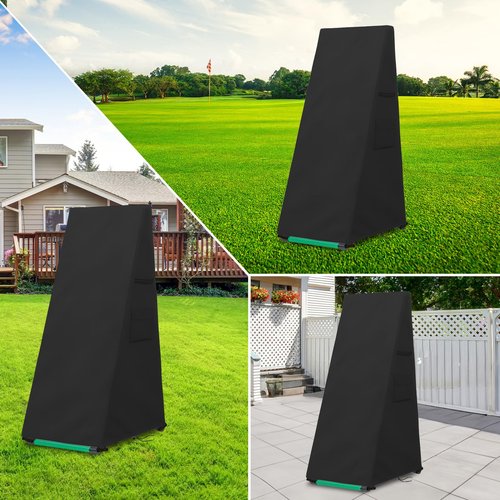 Roasivi Outdoor Axe Throwing Target Game Set Cover for Backyard Waterproof Steel Frame Axe Throw Target Protective Cover 25"L x 33"W x 58"H Black