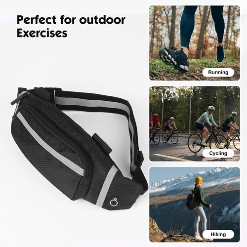 360° Reflective Running Belt & Vest | High Visibility Safety Gear with Adjustable Straps for Night Jogging, Walking, Cycling | Lightweight & Water Resistant Waist Pack