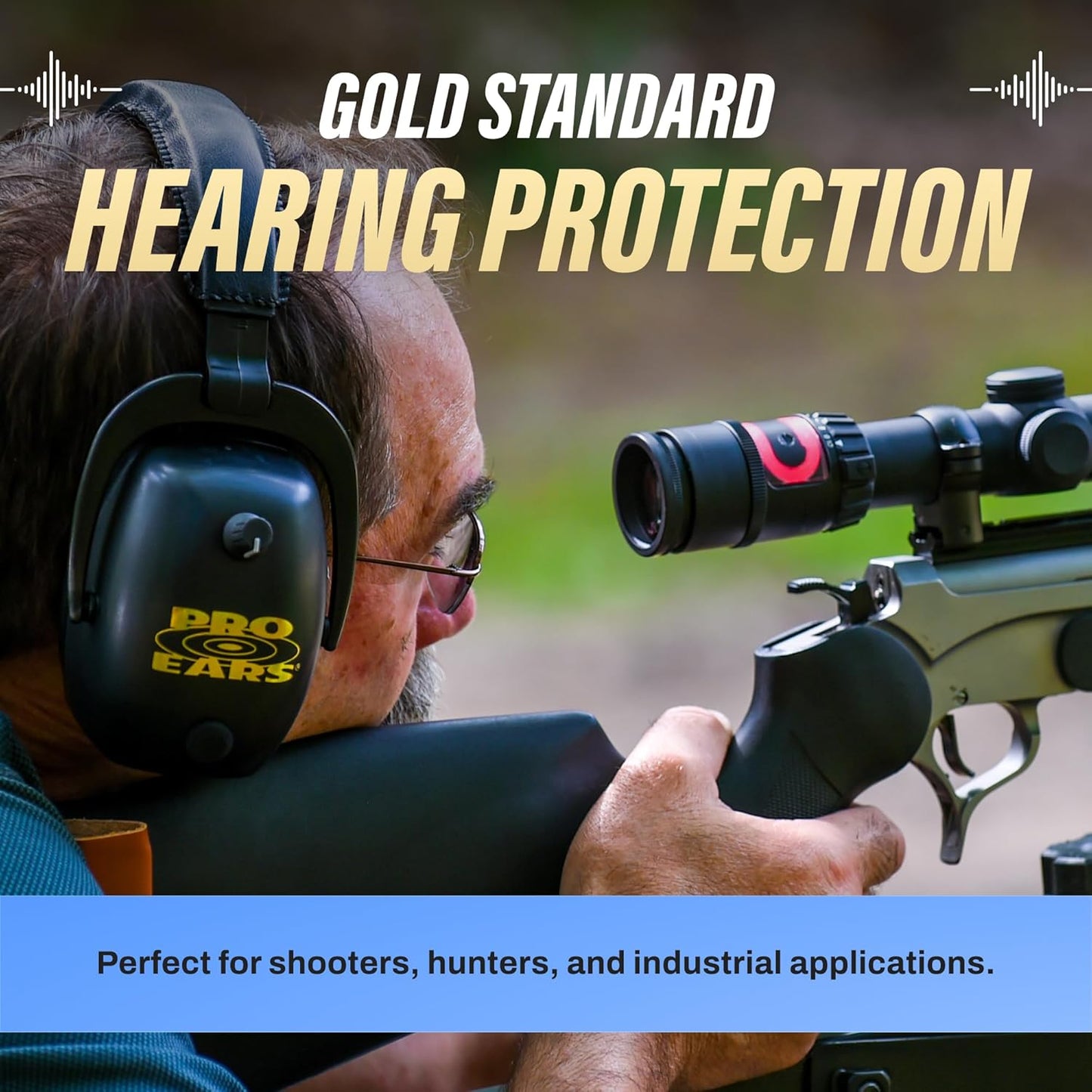 Pro Ears Gold II 30 Electronic Hearing Protection, Military Grade Tactical Ear Muffs, NRR 30 DB