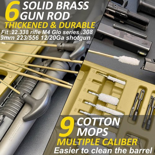 iunio Gun Cleaning Kit, Universal Gun Cleaning Kit for All Caliber Shotgun Pistol Rifle Cleaning Kit with Mat Portable Case