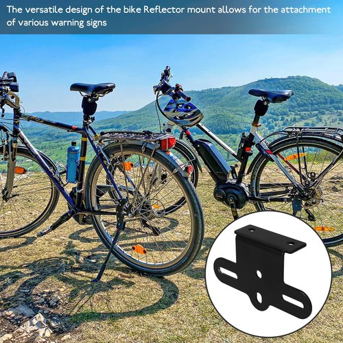 CLISPEED Bicycle Reflector Rack Road Bike Reflector Bracket Rear Rack Reflector Mount Rack, 10.00X5.70X2.20CM, Black, 1413X56WGLP8Z