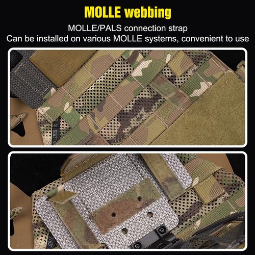 Zhongren Tactical Plate Carrier MOLLE Vest Phone Holder Universal Cell Phone Chest Mount Pouch Adjustable Foldable Navigation Phone Board Attachment for 4.7"-6.7" Outdoor Sports Military (Camo)