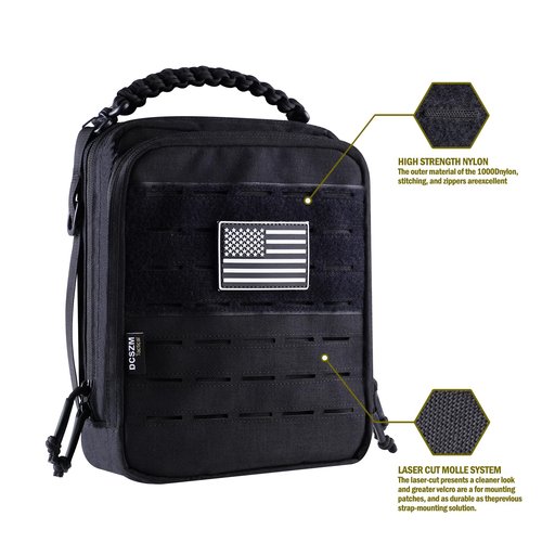DCSZM Tactical Molle Admin Pouch,Utility EDC Pouch Organizer Modular Tool Pouch of Double Layer Design Medical EMT Attachment Bag
